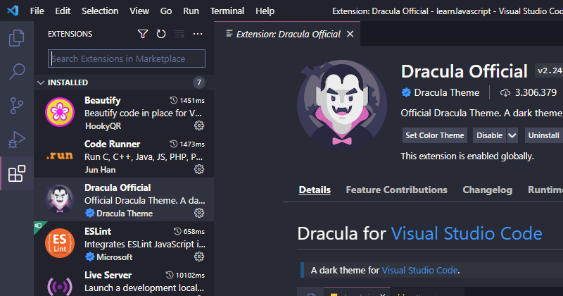 vscode-dracula